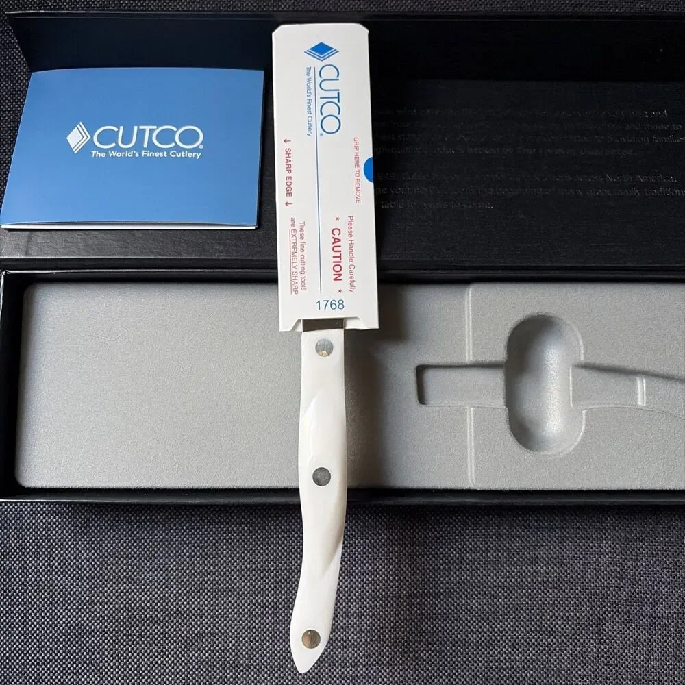 Cutco 1768 Pearl Handle Serrated Spatula Spreader Knife NEW IN BOX ENGRAVED